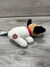 2024 Pound Puppy Plush Dog 5” Long White Brown & Black EUC Fast Free Shipping