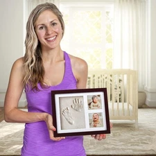 Baby Handprint & Footprint Kit Clay Hand Print Picture Frame-Baby Shower Gift US