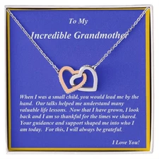 Interlocking Hearts Necklace, with Message Card