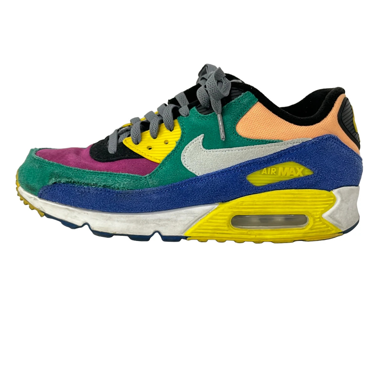 NIKE Air Max 90 QS Biotech CD0917-300 Green Pink Black Suede Men's Sneakers