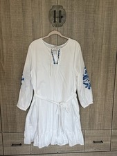 J Crew Embroidered Belted Long Sleeve Dress