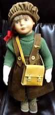Steiff 19" Margarete Steiff Puppe Dk Blonde Ponytail Girl Doll w/Accessories NM