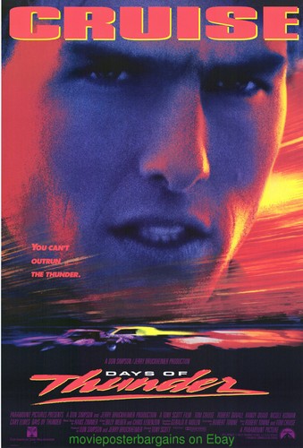 DAYS OF THUNDER MOVIE POSTER ORIGINAL MINT CONDITION SS 27x40 TOM CRUISE