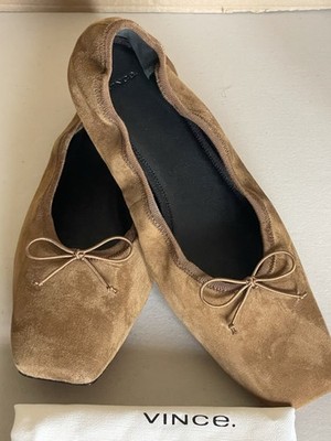VINCE DARLA SUEDE BALLET FLATS IN ELMWOOD 8,5 M