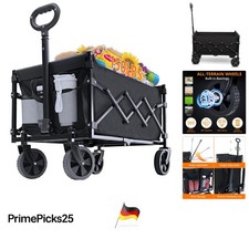 Rygeo Klappbarer Einkaufswagen 70L Tragkraft 68kg schwarz leicht | Outdoor Ca...