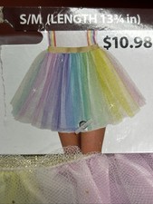 Halloween Rainbow Tutu S/M length 13 3/4 In