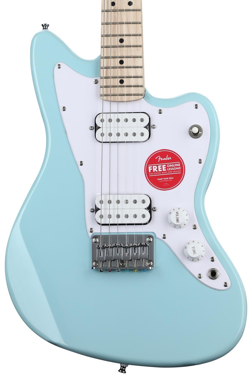 Электрогитара Squier Mini Jazzmaster HH - Daphne Blue с кленовой накладкой 32890₽