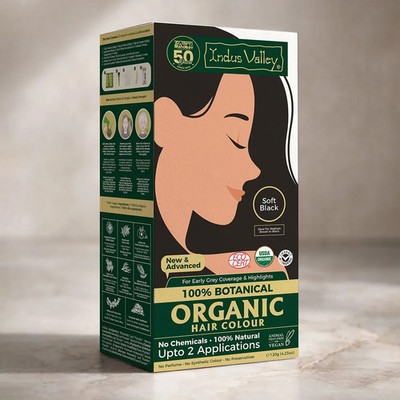 2 Pack 100% Botanical Hair Color| Soft Black |No Ammonia/PPD/Chemicals Free Ship