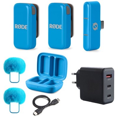 Rode Wireless Micro Mikrofon-System USB-C für Smartphones Blau mit Netzteil