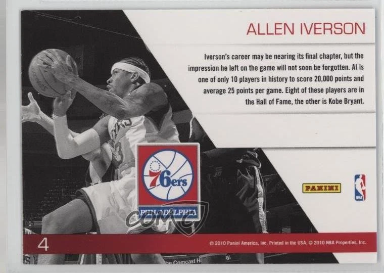 2010-11 Prestige Franchise Favorites Allen Iverson #4 HOF - Image 2 of 2