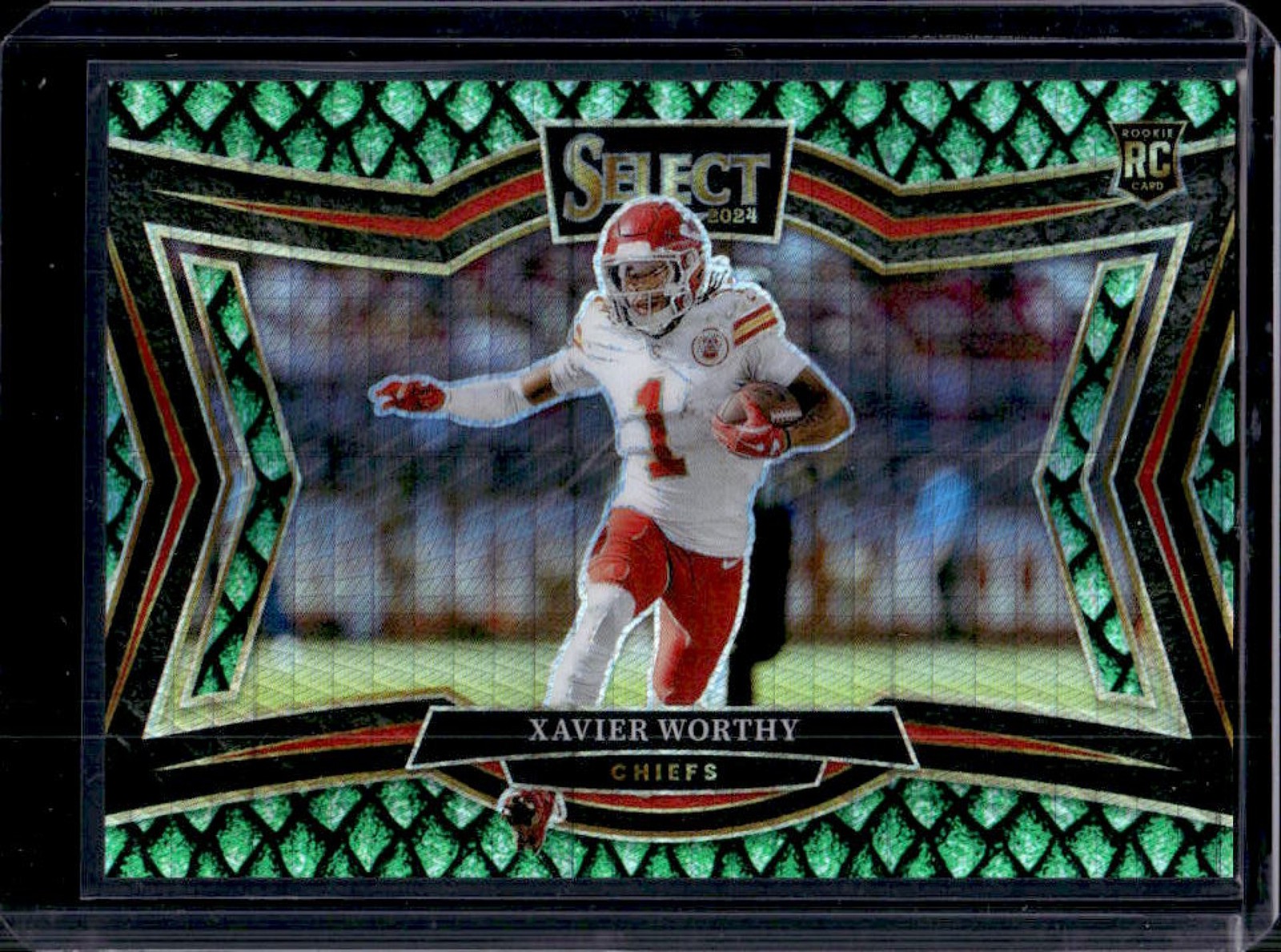 2024 Select Xavier Worthy Field RC Dragon Scale Prizm #59/70 Chiefs