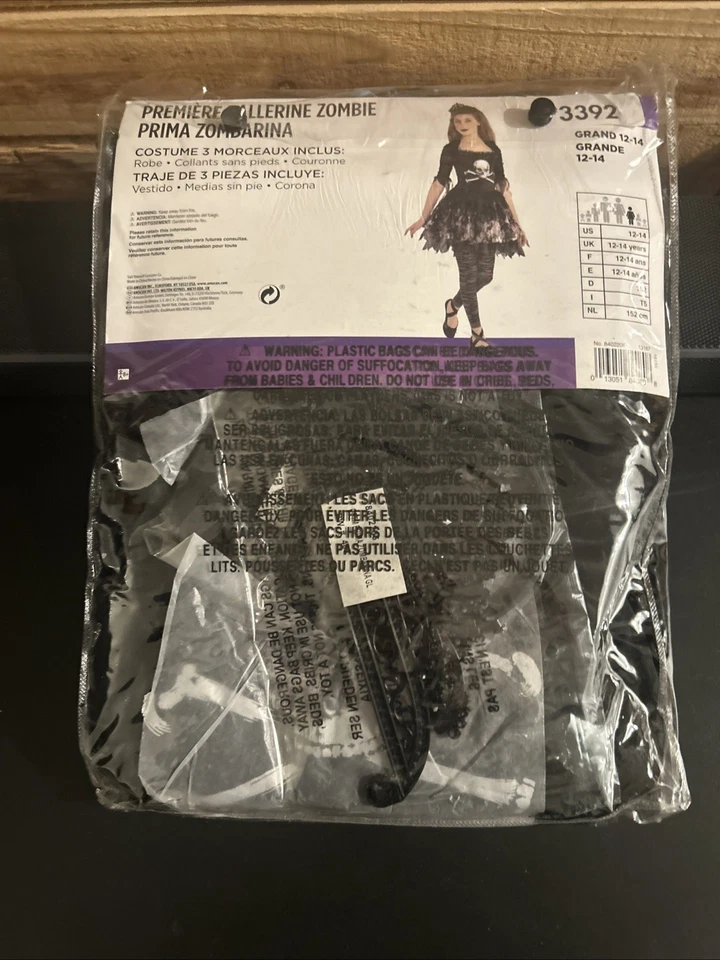 Prima Zomberina костюм для Хэллоуина девочки размер L большой 12-14 лет зомби черный - Изображение 4 из 4