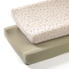 lulumoon Muslin Changing Pad Covers: Baby Cotton Table P-autumn Leaf