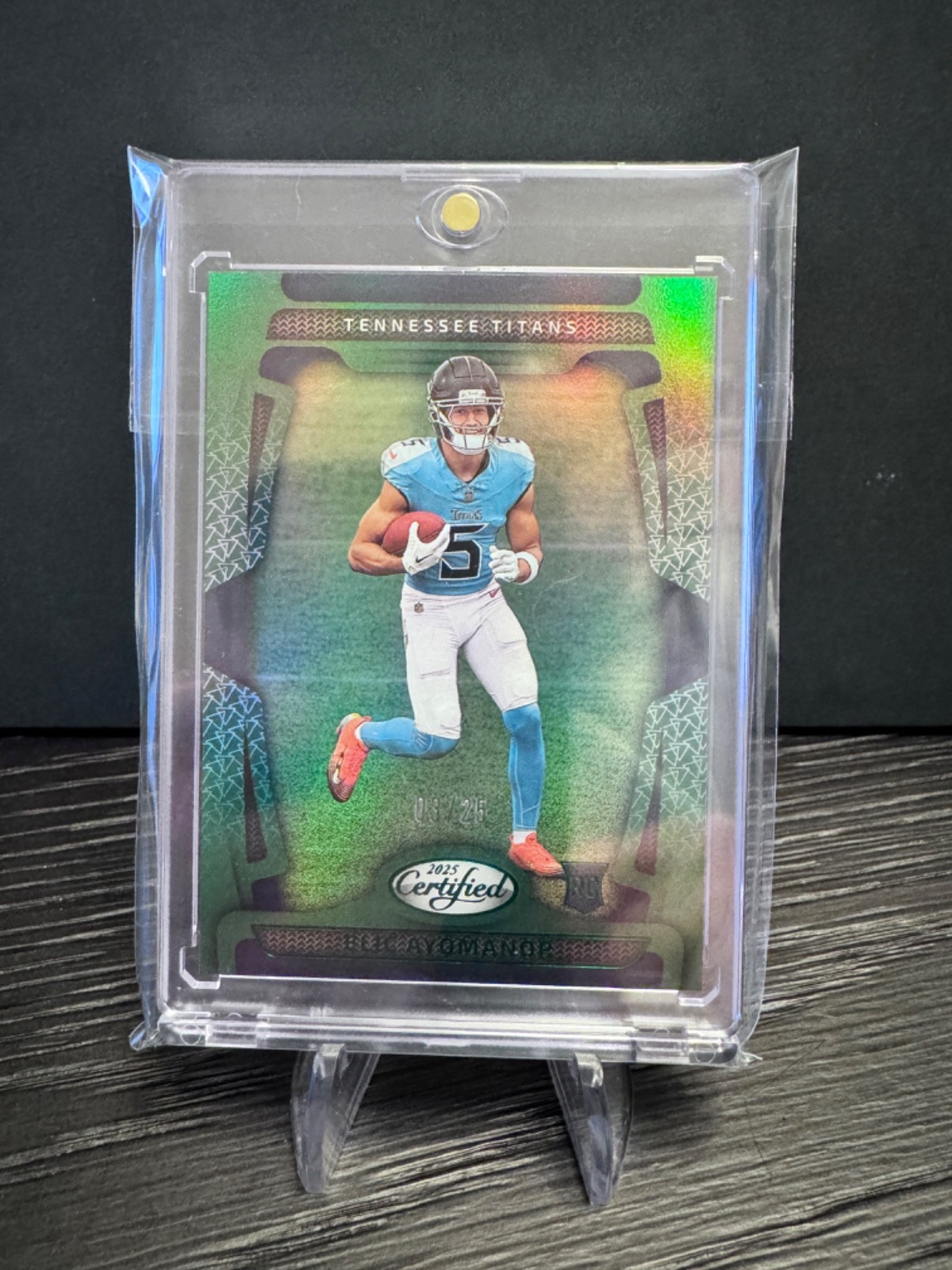 2025 Panini Certified Elic Ayomanor (RC) #152 - Mirror Green /25 🟢