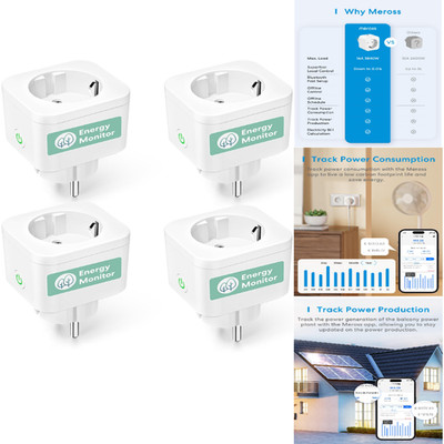 Smart Steckdose 4er Pack WLAN Strommessung Alexa Google Home Timer