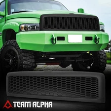 Fits 1994-2002 Ram 1500/2500{HEX HONEYCOMB MESH}Matte Black Bumper Grille Grill
