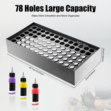 Tattoo Ink Bottle Holder 78 Holes Metal Ink Vertical Display Stand Organizer