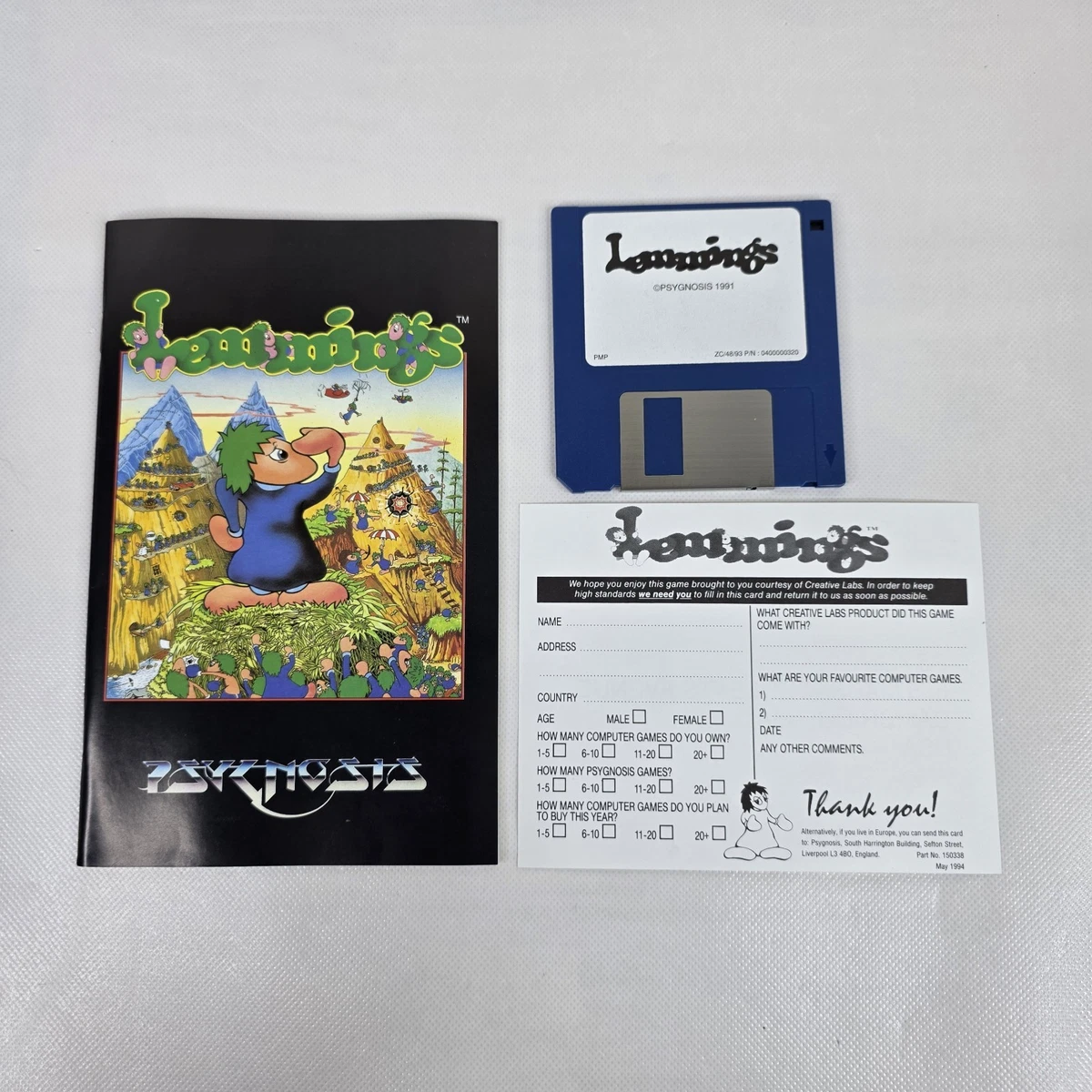 Jeu LEMMINGS pour ordinateur COMMODORE AMIGA 500 600 1000 1200