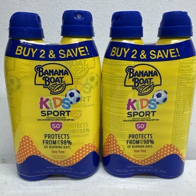 2-Twin Packs Banana Boat Kids Sport Sunscreen Spray SPF 50+ Power stay Exp 2028
