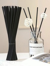 50pcs Wood Fiber Reed Diffuser Sticks Black & White 24cm Home Aroma