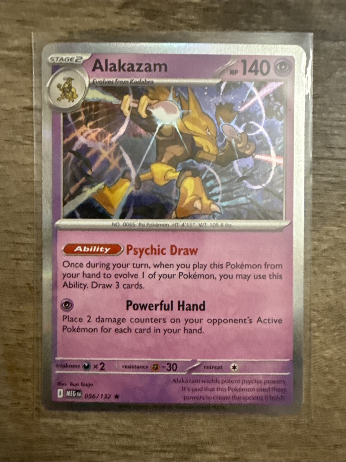 Alakazam 056/132 Holo Mega Evolution Pokemon TCG Near Mint Card MEG Foil NM