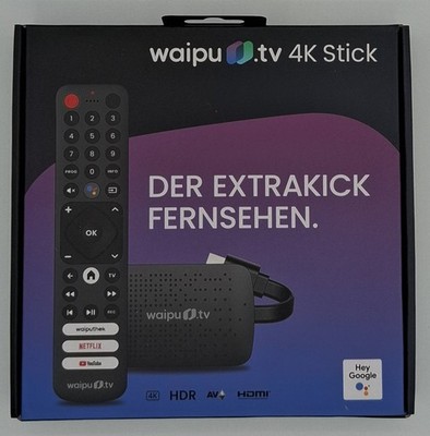 WAIPU.TV 4K Stick HDMI Dongle Streamer, inkl. Fernbedienung, schwarz NEU