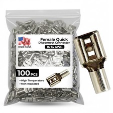 100 Pcs High Temperature Non-Insulated Female Spade Connectors - 16-14 Gauge ...