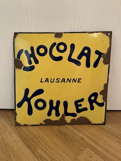 Chocolat Kohler Emailschild Lausanne