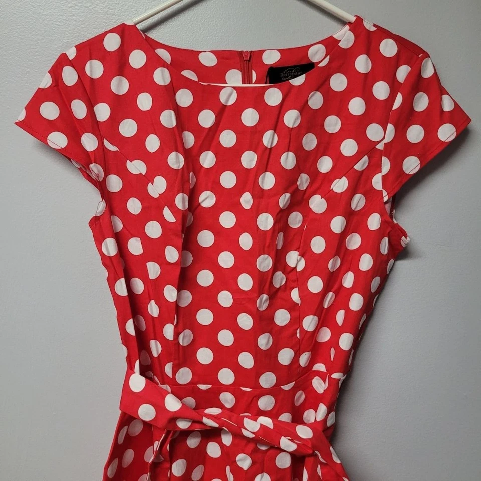Dressy Star Red Polkadot Minnie Mouse Lucille Ball Lucy Costume Womens Large Tie - Image 2 of 4