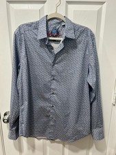 Robert Graham Contrast Print Long Sleeve Men's Shirt Sz Medium