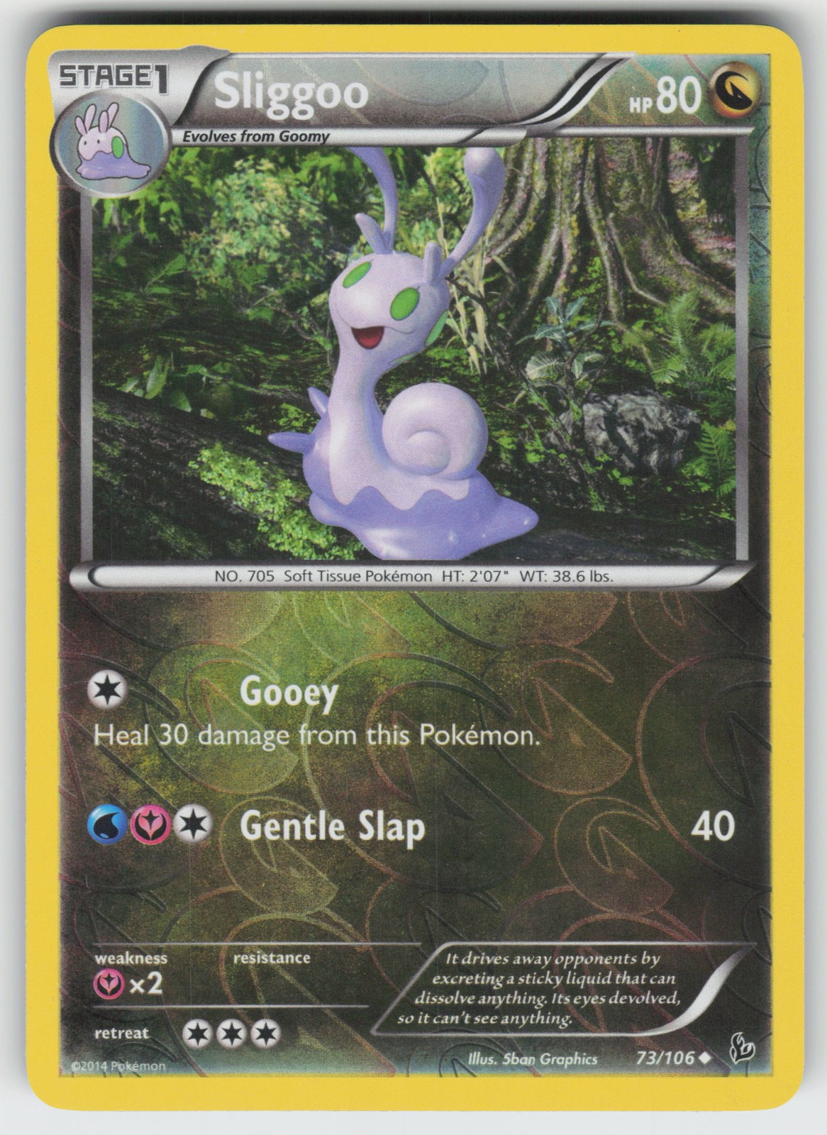 Sliggoo Reverse Holo Uncommon XY - Flashfire 73/106 Pokemon