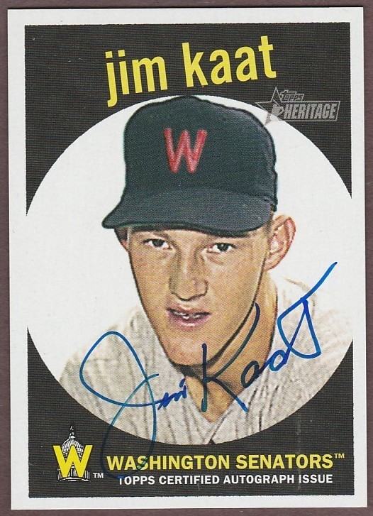 2008 TOPPS HERITAGE JIM KAAT REAL ONE CERTIFIED AUTO AUTOGRAPH CARD #ROA-JK