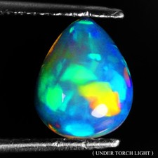 Pear Cab AAA Floral Flash Play Of Color Crystal Fire Opal 1.58ct 10x8mm Gem Rare
