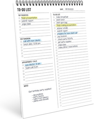 To Do List Notepad 8.5X11'' - Has Multiple Functional Sections - Large Size, 52 S