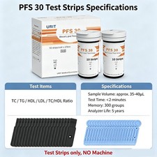 URIT PFS-30A Blood Lipid Test Strips 20pcs Cholesterol Triglycerides USA Stock