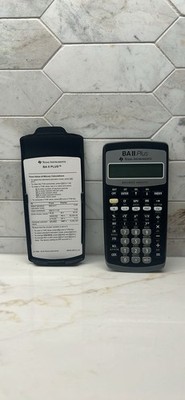 Texas Instruments BA II Plus Financial Calculator Handheld W Cover TESTED Black