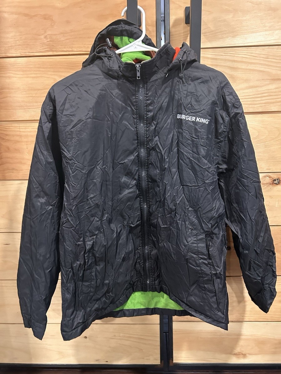 BURGER KING nylon jacketバーガーキング企業物古着 Burger King Employee Nylon Jacket Men Medium Black Fleece Lined