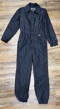 Vintage Fera Ski Suit Womens 10 Black One Piece Snowsuit 80s 90s Nylon Retro