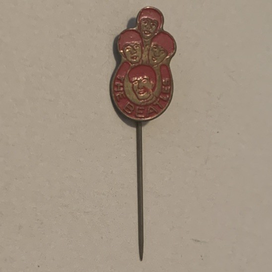 Vintage 1964 Beatles Red Enamel Stickpin from Holland (Netherlands)