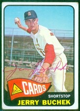 290, Original Autograph, 1965 Topps Baseball Card #397, Jerry Buchek, Cards
