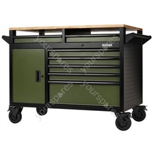 Image of BUNKER® 14 Drawer Multi-Functional Workbench Roller Tool Cabinet, 48", Gree