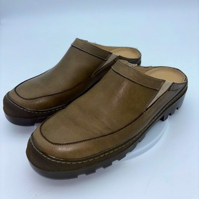 GIRAUDON SPORT NEW YORK Women's Leather Mule Clog Loafer Chunky Slip On 40 US 9