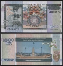 BURUNDI 1000 FRANCS (P46) 2009 UNC