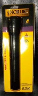 NORDIC Precision Lighting Anodized Aluminum Flashlight NOS in Package Like Mag D
