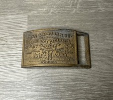 Levi Strauss And Co Original Riveted Brass Belt Buckle Vintage Made In USA