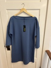 For Cynthia Women’s Blue Boatneck Scuba Shift Dress Size Large New $120