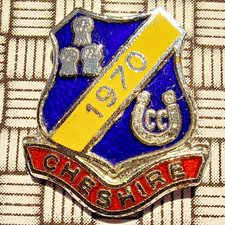 Cheshire Caravan Club 1970 Vintage Enamel Brooch Pin Badge 20mm x 22mm