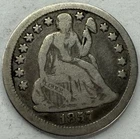 1857 Seated Liberty Dime Exact Coin Imaged #SL372