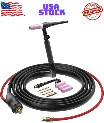 ARCCAPTAIN TIG Welding Gun, WP-17V Argon TIG Torch with 13-FT Red Air Hose an...