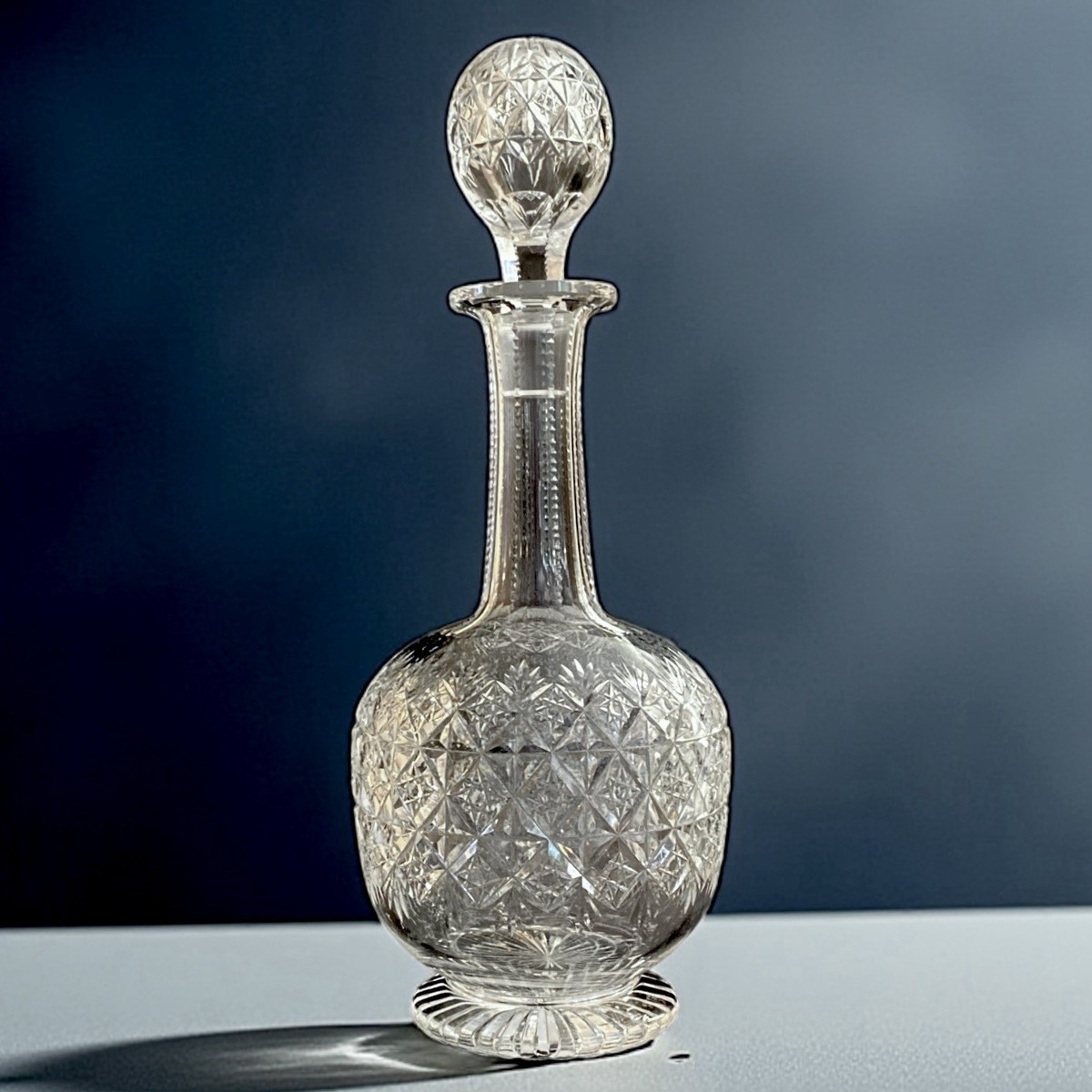 VTG Ornate Cut Crystal Decanter Thomas Webb & Sons Wellington